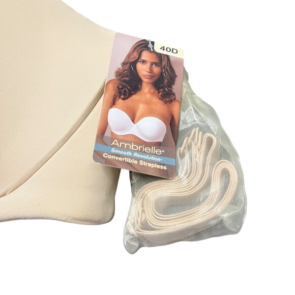 Ambrielle 40D Bra Tan‎ Multiway Strapless Underwire Back Closure new - Picture 3 of 6